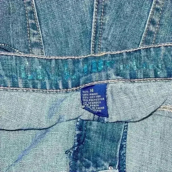 Vintage Early 90's Rhinestone Studded Blues Blues Jeans Size 14 - Picture 3 of 7